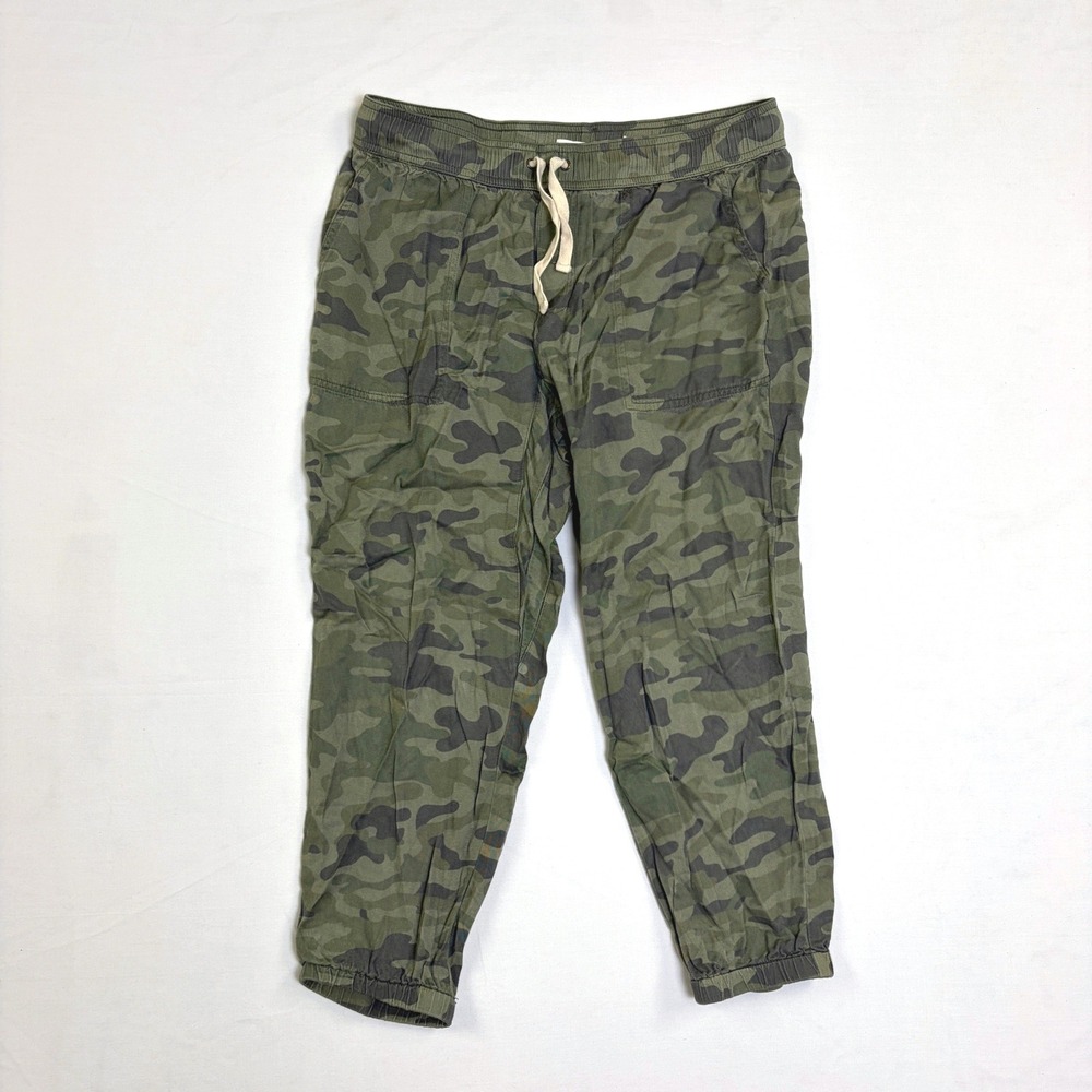 Celebrity Pink Womens Green Camo Joggers Elastic Waist Pull On Rayon Pants Med.